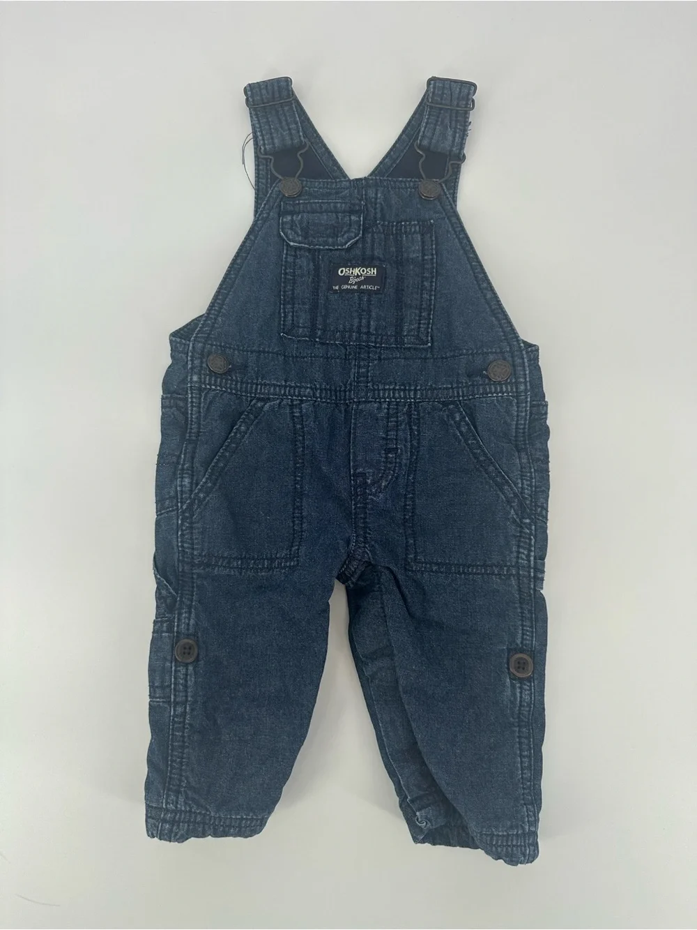 OshKosh B'gosh Baby 100% Cotton Unisex 6 month Blue Overalls Pants